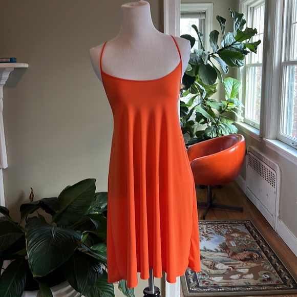 Worn once on vacation Venus, extra small xs orange dress gold accent - Picture 3 of 4